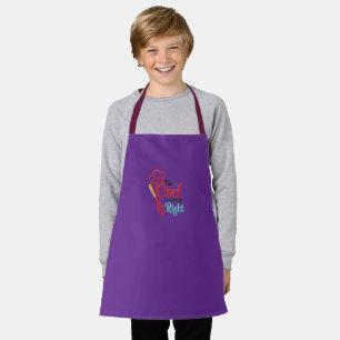 Purple All-Over Print Apron for kids