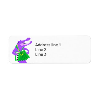 Purple Alligator Return Address Label