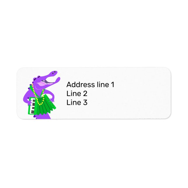 Purple Alligator Return Address Label (Front)