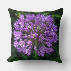 Purple Allium Close up Throw Pillow