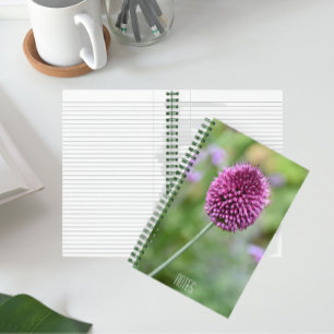 Purple Allium Flower Bloom Floral Notebook