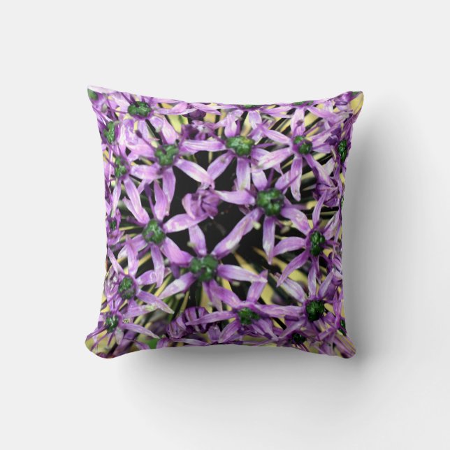 Purple Allium Flower Cushion  (Front)