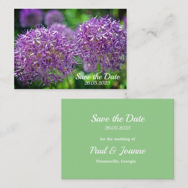 Purple Allium Flowers Botanical Garden Card (Front/Back)