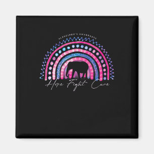 Purple Alzheimer End Awareness Rainbow Elephan Magnet