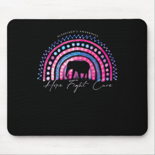 Purple Alzheimer End Awareness Rainbow Elephan Mouse Pad