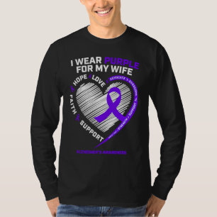 Purple Alzheimers Awareness  Wife Men Women Husban T-Shirt