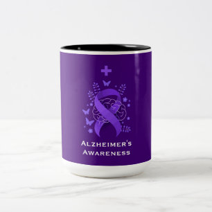 Purple Alzheimer's Disease Alert Two-Tone Coffee Mug