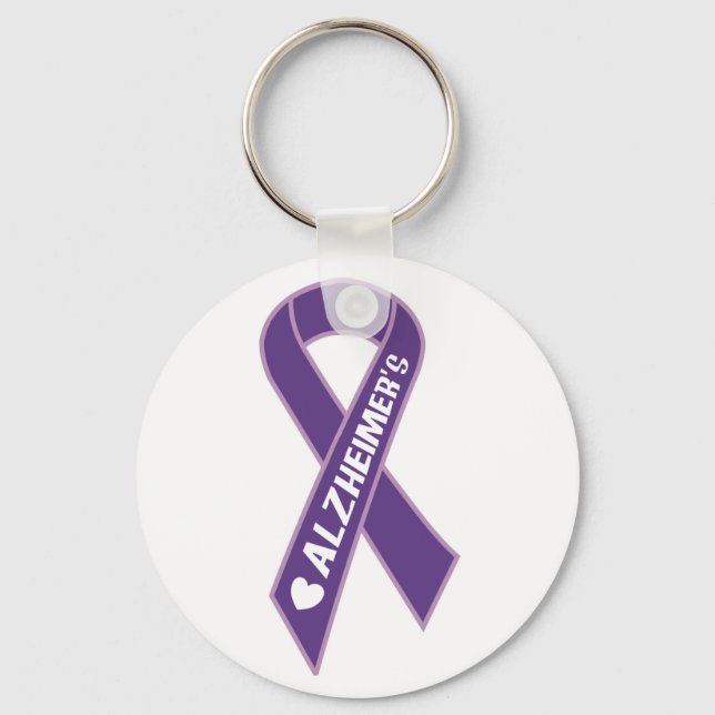 Purple Alzheimer's Ribbon Keychain (Front)