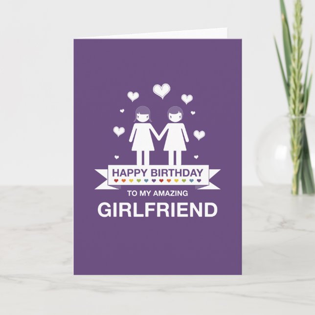 Purple | Amazing Girlfriend | Happy Birthday Card (Front)