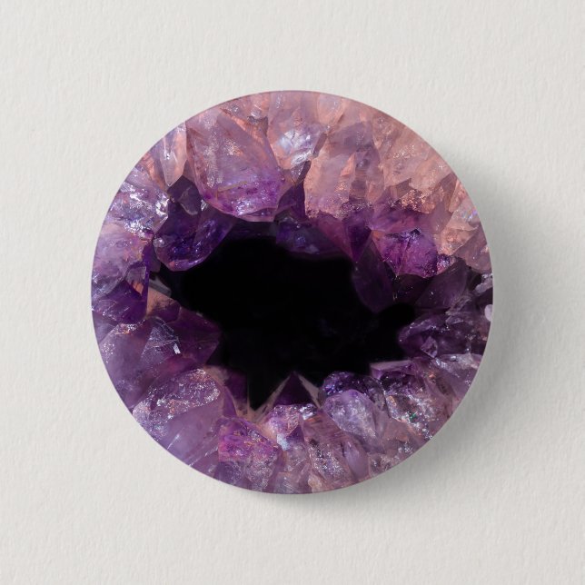 Purple Amethyst 6 Cm Round Badge (Front)