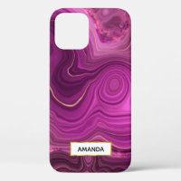 Purple Amethyst And Gold Abstract Agate