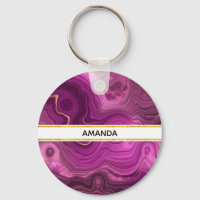 Purple Amethyst And Gold Abstract Agate