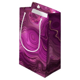 Purple Amethyst And Gold Abstract Agate Small Gift Bag