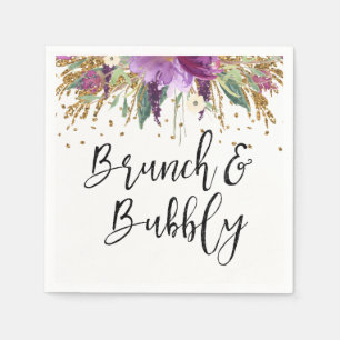 Purple Amethyst Brunch and Bubbly Bridal Shower Napkin