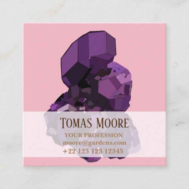 Purple Amethyst  Business Cards (Front)