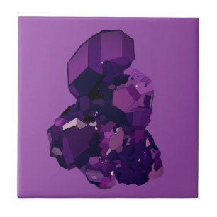 Purple Amethyst   Ceramic Photo Tile
