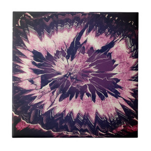 Purple Amethyst Crystal Ceramic Tile