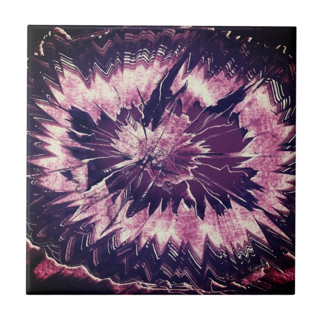 Purple Amethyst Crystal Ceramic Tile (Front)