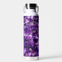 Purple Amethyst Crystal Geode Gems Water Bottle