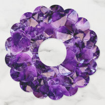 Purple Amethyst Crystal Geode Gems Wine Glass Tags