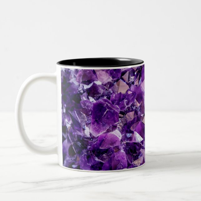 Purple Amethyst Crystal Geode Gemstone Mug (Left)