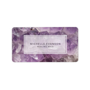 Purple Amethyst Crystal Healing Arts Label