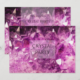 Purple Amethyst Crystal Party Invitation