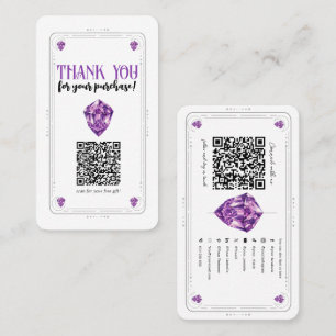 Purple Amethyst Crystal Social Media QR Code Business Card