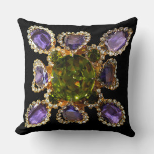 Purple Amethyst Diamonds Emeralds jewellery  Cushion