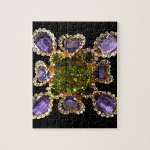 Purple Amethyst Diamonds Emeralds jewellery  Jigsaw Puzzle