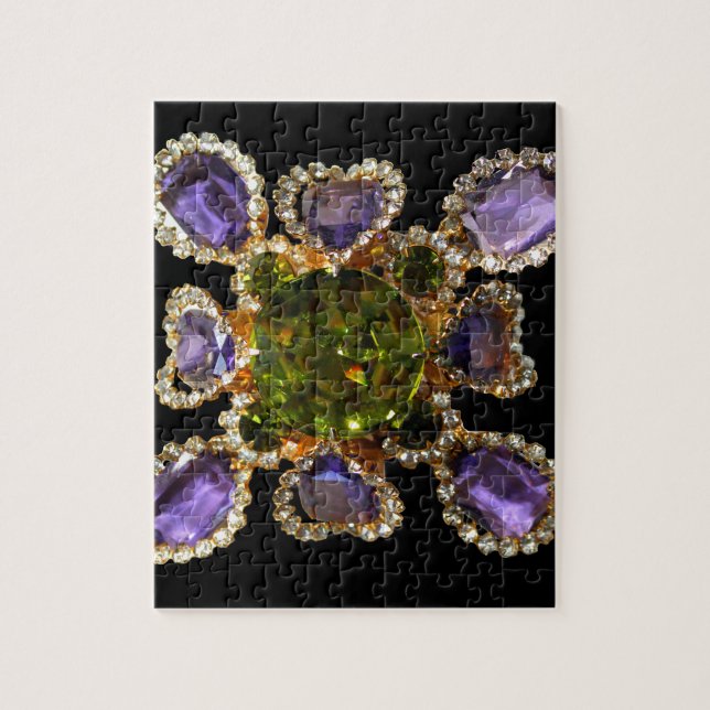 Purple Amethyst Diamonds Emeralds jewellery  Jigsaw Puzzle (Vertical)
