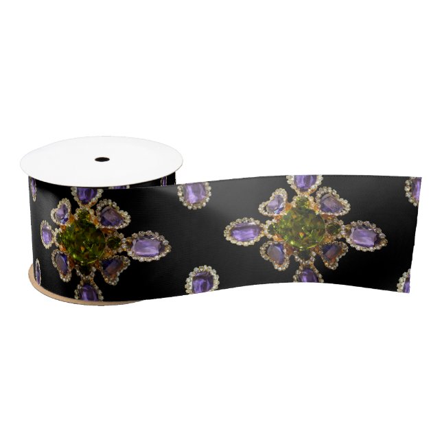 Purple Amethyst Diamonds Emeralds jewellery  Satin Ribbon (Spool)