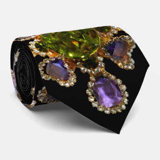 Purple Amethyst Diamonds Emeralds jewellery Tie