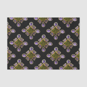 Purple Amethyst Diamonds Emeralds jewellery Tissue Paper