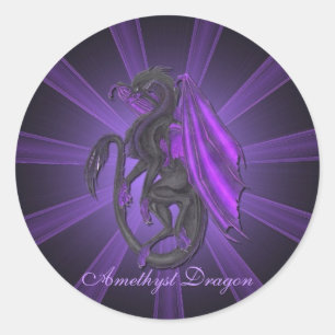 Purple Amethyst Dragon Stickers