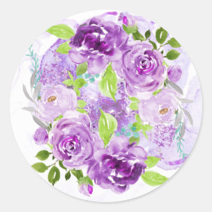 Purple Amethyst Floral Sticker