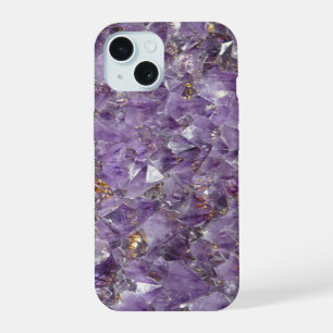 Purple Amethyst Gemstone Custom iPhone 15 Case