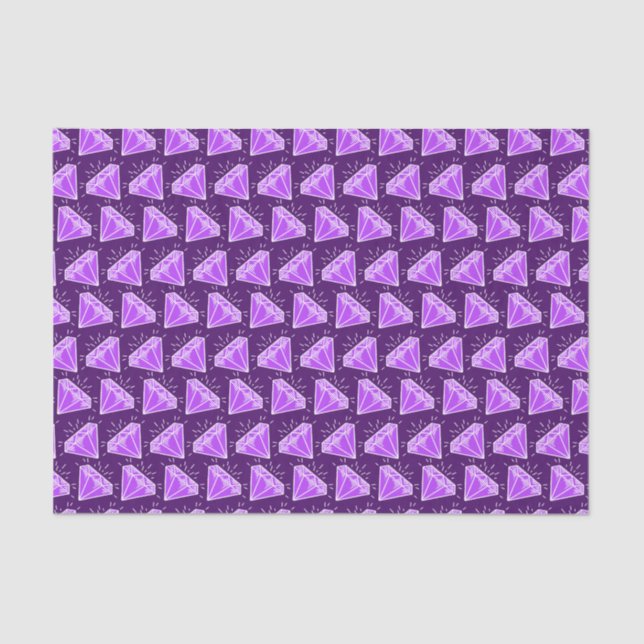 Purple amethyst gemstone graphic art tissue paper (Front)