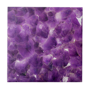 Purple Amethyst Gemstone Rock February Birthstone Tile