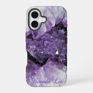Purple Amethyst Geode iPhone 16 Case