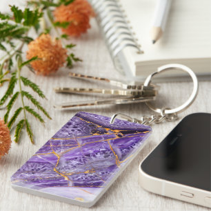 Purple Amethyst Key Ring