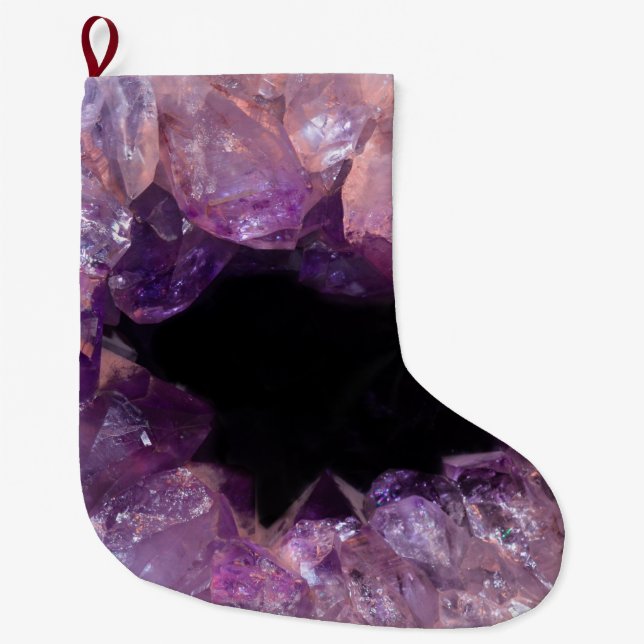 Purple Amethyst Large Christmas Stocking (Front)