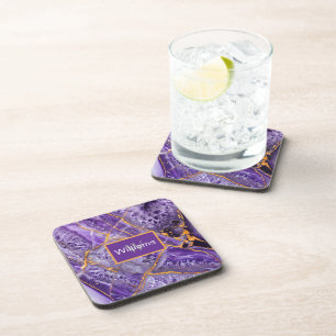 Purple Amethyst Pattern Coaster