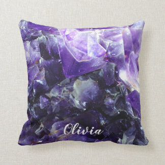 Purple amethyst Personalised Name Cushion