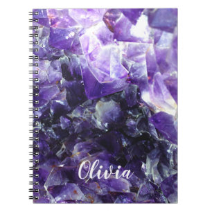 Purple amethyst Personalised Name Notebook