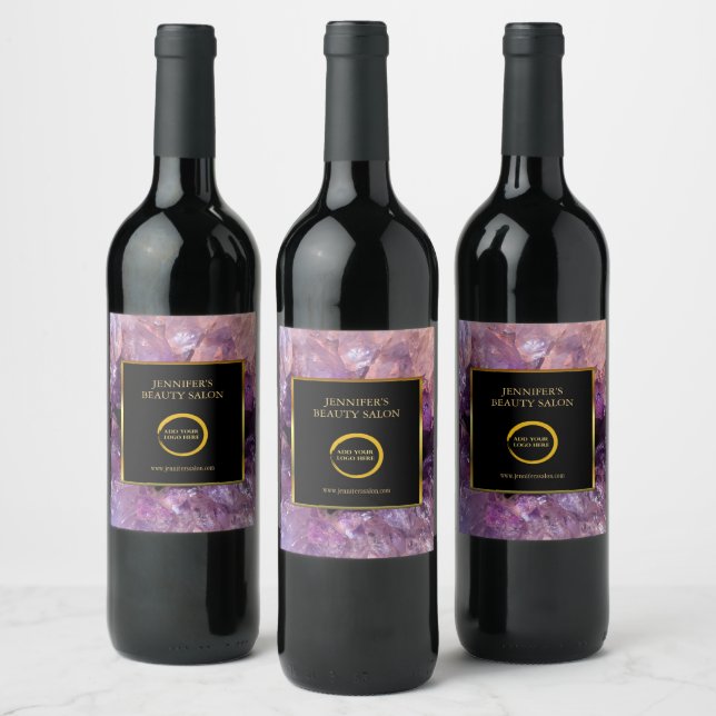 Purple amethyst professional promotional logo wine label (Bottles)