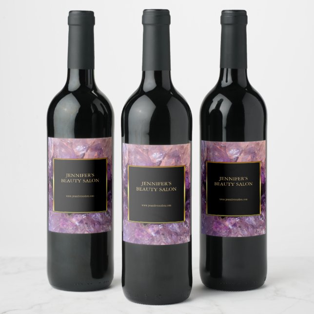 Purple amethyst professional promotional wine label (Bottles)