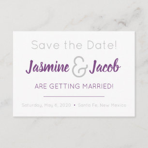 Purple Amethyst Save the Date Card
