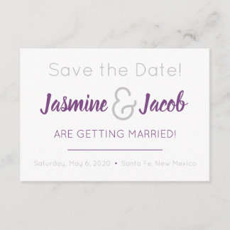 Purple Amethyst Save the Date Card