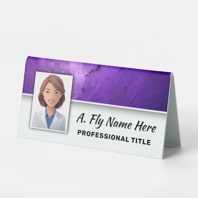 Purple Amethyst Stone Professional Photo Name Logo (Front)